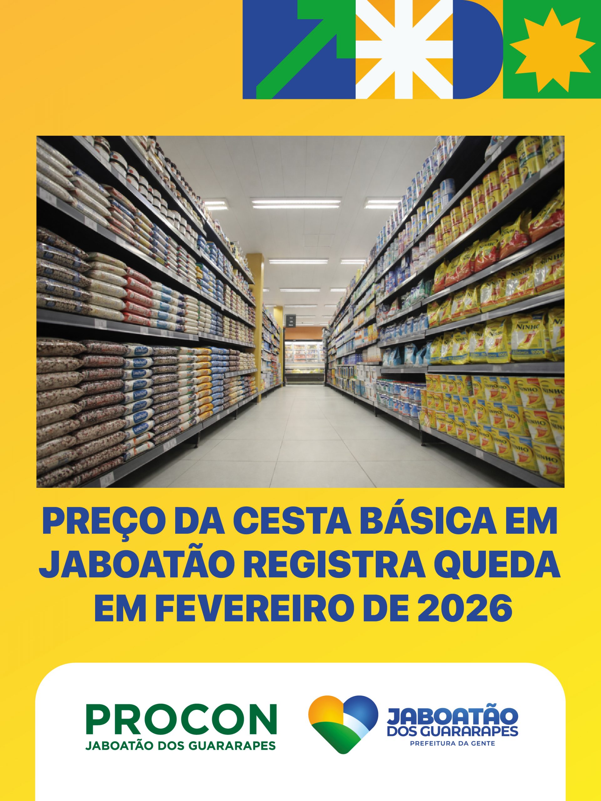 Leia mais sobre o artigo Preço da cesta básica em Jaboatão dos Guararapes registra queda em fevereiro