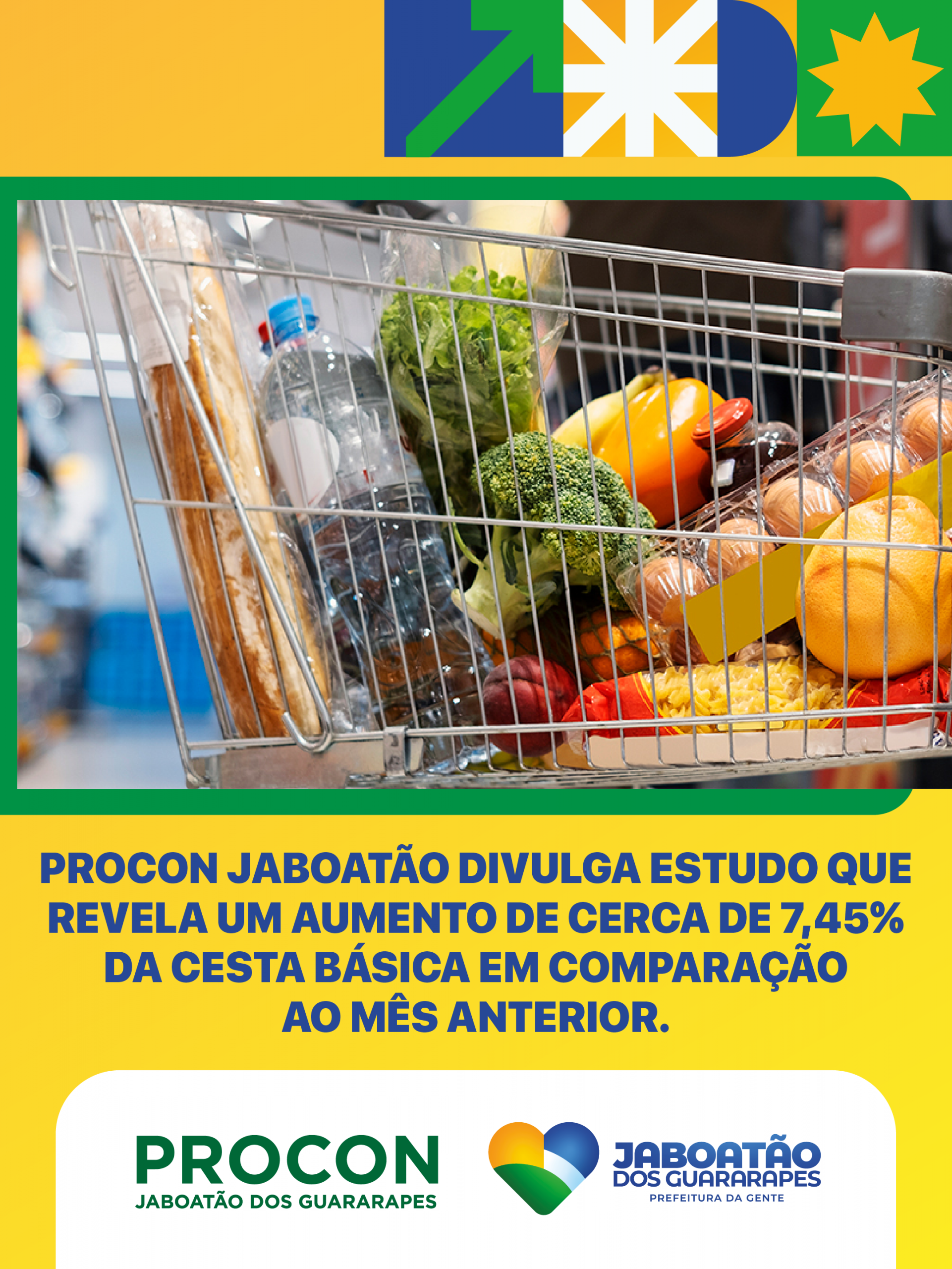 Leia mais sobre o artigo Cesta básica registra alta de 7,45% em Jaboatão dos Guararapes, aponta Procon