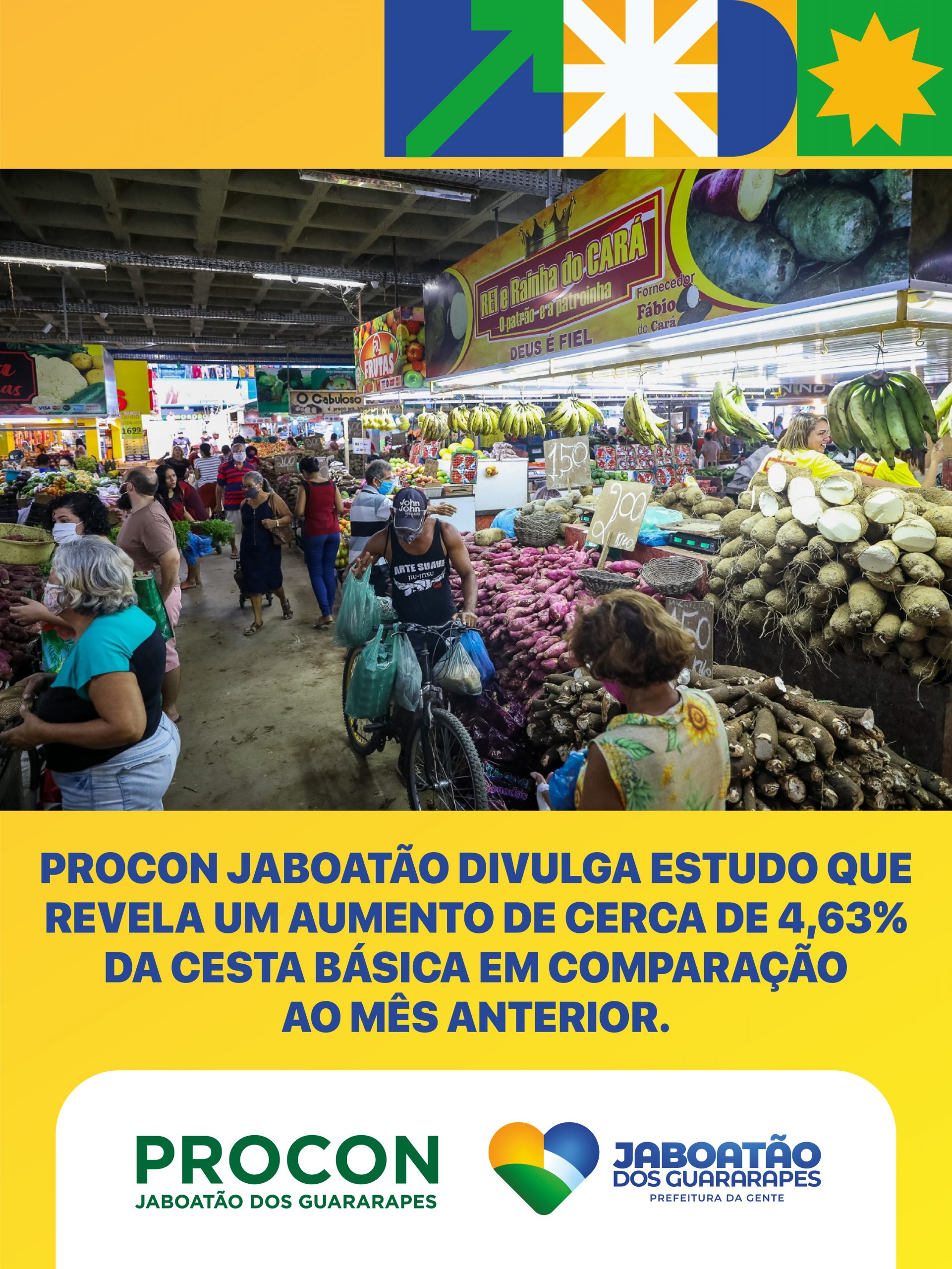 Leia mais sobre o artigo PREÇO DA CESTA BÁSICA EM JABOATÃO DOS GUARARAPES REGISTRA ALTA DE 4,63% EM ABRIL DE 2026